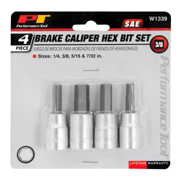 4-Pc Brake Caliper Hex Bit Set Hex Bit Socket,W1339
